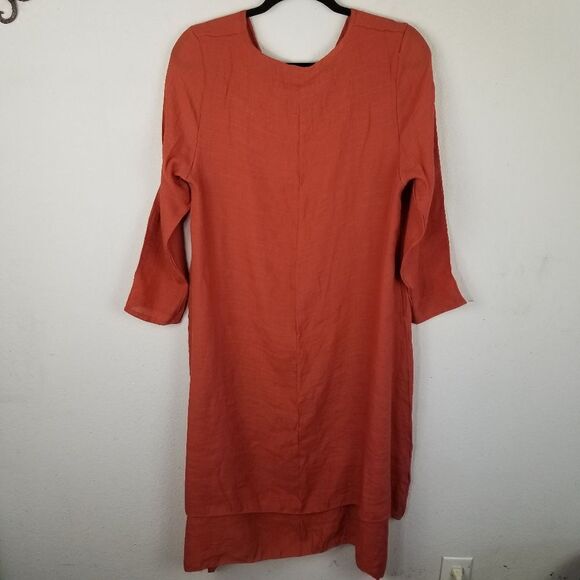 Rust Colored Double Layer Sheath Dress Size XL - Picture 2 of 11